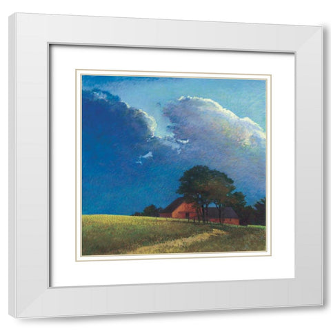 Summer Storm White Modern Wood Framed Art Print with Double Matting by Wadlington, Sandy