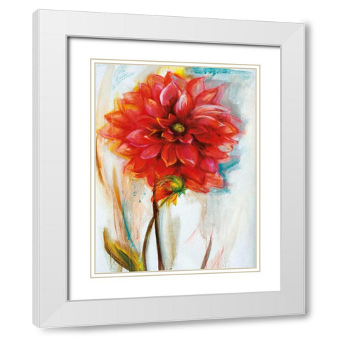 Dalia White Modern Wood Framed Art Print with Double Matting by Zielinska, Maria