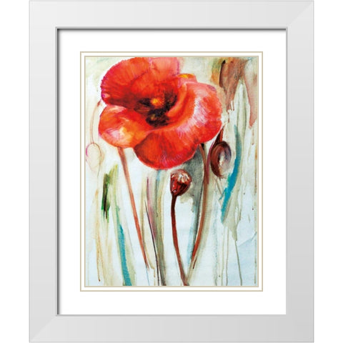 Mak White Modern Wood Framed Art Print with Double Matting by Zielinska, Maria