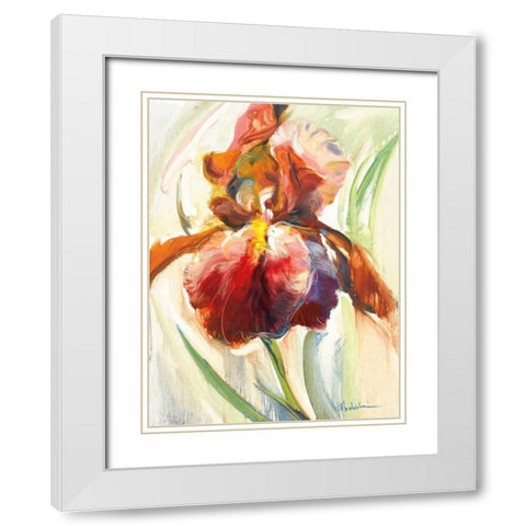 Colors of Iris II White Modern Wood Framed Art Print with Double Matting by Zielinska, Maria