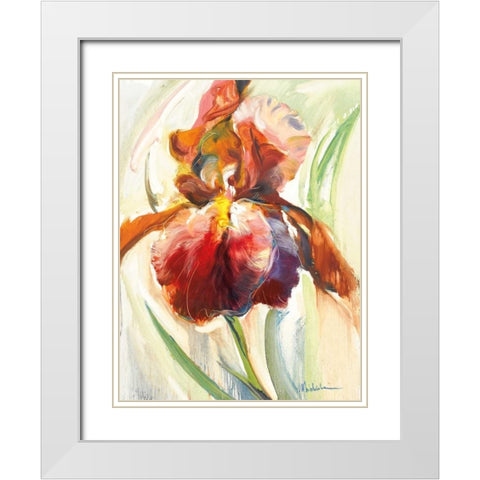 Colors of Iris II White Modern Wood Framed Art Print with Double Matting by Zielinska, Maria