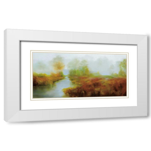 Fraser River Park White Modern Wood Framed Art Print with Double Matting by Zakharova, Tetiana
