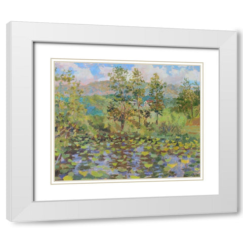 Nimrod Bath County Lily Pad White Modern Wood Framed Art Print with Double Matting by Bality, Andras