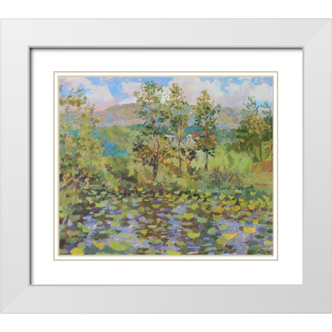 Nimrod Bath County Lily Pad White Modern Wood Framed Art Print with Double Matting by Bality, Andras