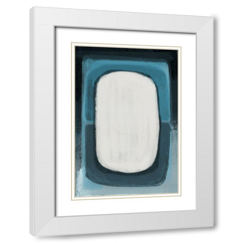 Abstract Blue II White Modern Wood Framed Art Print with Double Matting by Artic Frame Studio