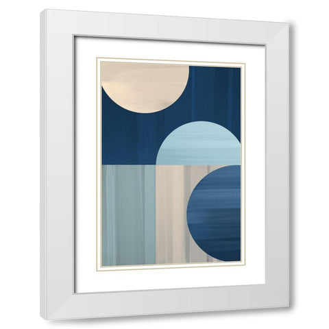 Abstract Blue IV White Modern Wood Framed Art Print with Double Matting by Artic Frame Studio