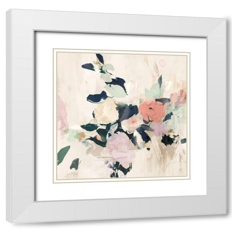 Flowers in Spring II White Modern Wood Framed Art Print with Double Matting by Aria K