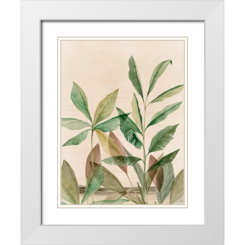 Colourful Tropics I  White Modern Wood Framed Art Print with Double Matting by Aria K