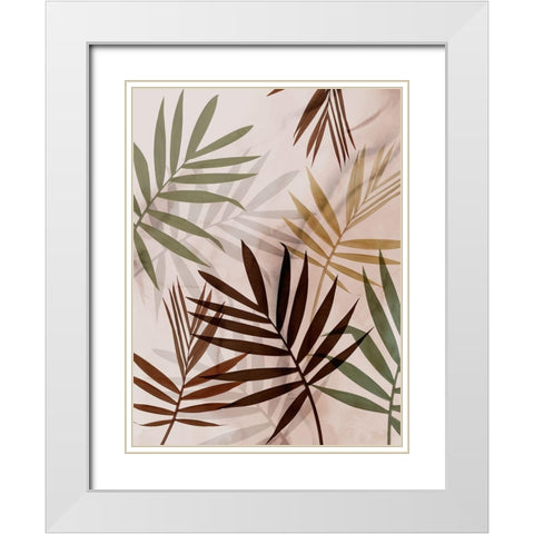 Subdued Leaves II  White Modern Wood Framed Art Print with Double Matting by Aria K