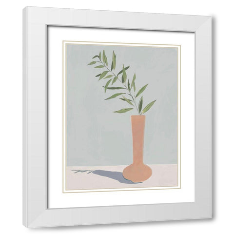 Terracotta Vase I  White Modern Wood Framed Art Print with Double Matting by Aria K