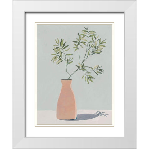 Terracotta Vase II White Modern Wood Framed Art Print with Double Matting by Aria K