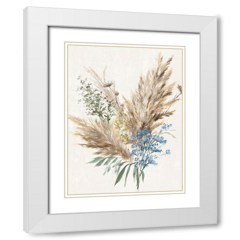 Rustic Bouquet I White Modern Wood Framed Art Print with Double Matting by Aria K