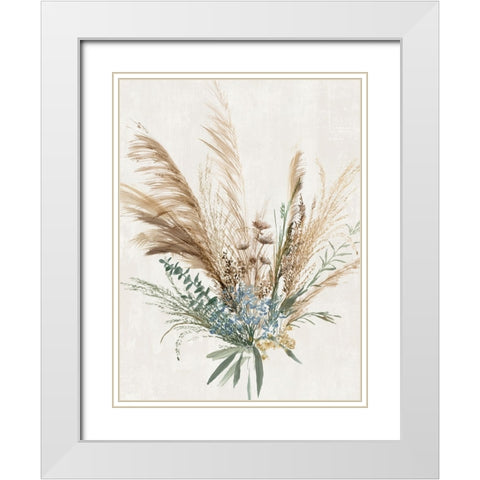 Rustic Bouquet II White Modern Wood Framed Art Print with Double Matting by Aria K
