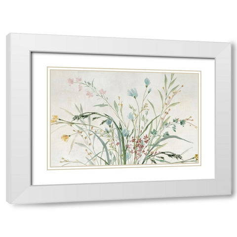 Wild Forest Flowers White Modern Wood Framed Art Print with Double Matting by Aria K