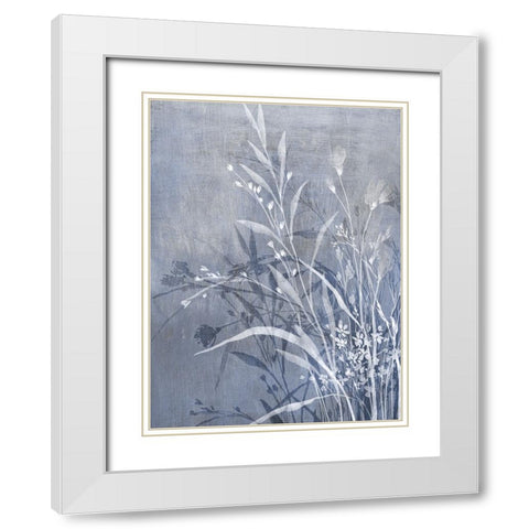 Cool Floral I White Modern Wood Framed Art Print with Double Matting by Aria K