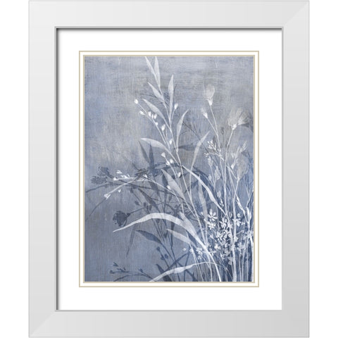 Cool Floral I White Modern Wood Framed Art Print with Double Matting by Aria K