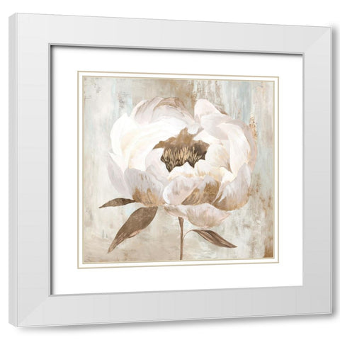Ebony Floral II White Modern Wood Framed Art Print with Double Matting by Aria K