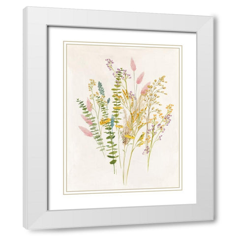 Dried Flower I White Modern Wood Framed Art Print with Double Matting by Aria K