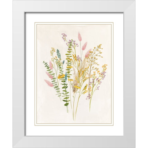 Dried Flower I White Modern Wood Framed Art Print with Double Matting by Aria K