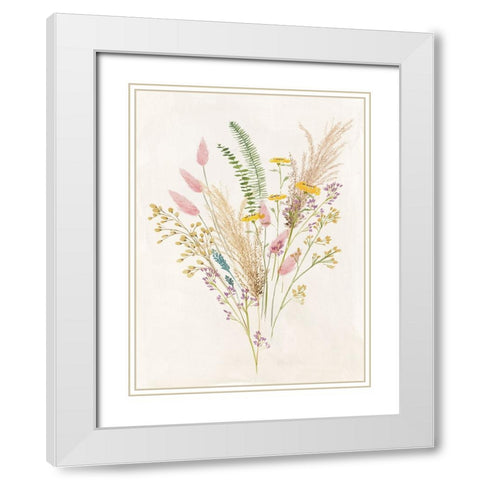 Dried Flower II White Modern Wood Framed Art Print with Double Matting by Aria K