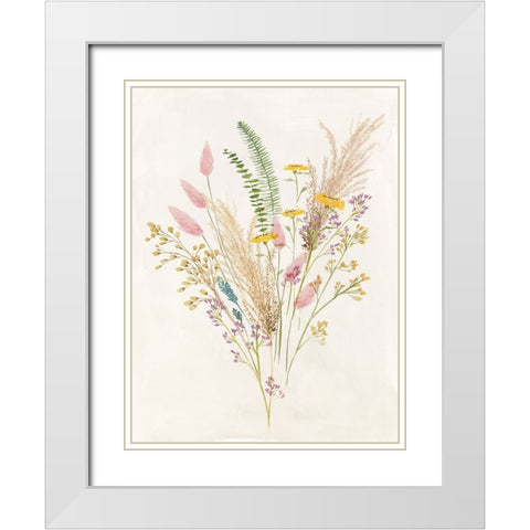 Dried Flower II White Modern Wood Framed Art Print with Double Matting by Aria K