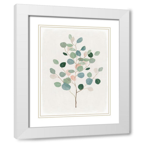 Soothing Botanical II White Modern Wood Framed Art Print with Double Matting by Aria K