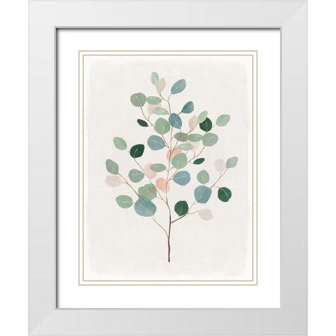 Soothing Botanical II White Modern Wood Framed Art Print with Double Matting by Aria K