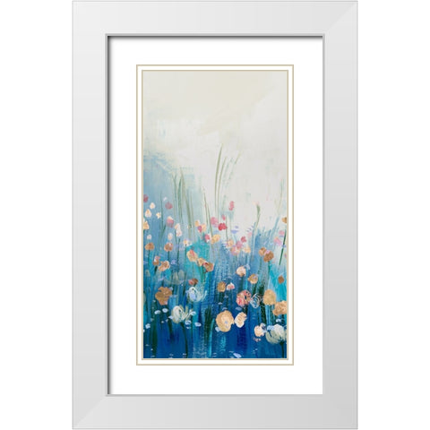 Springtime Splendor I White Modern Wood Framed Art Print with Double Matting by Aria K