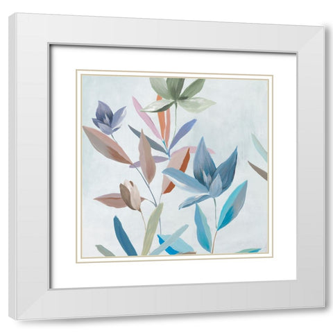 Joyful Blooms I White Modern Wood Framed Art Print with Double Matting by Aria K