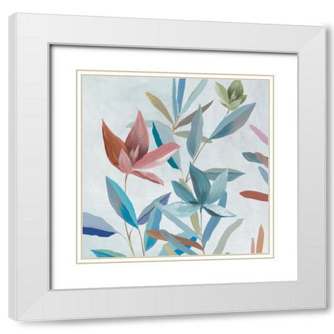 Joyful Blooms II White Modern Wood Framed Art Print with Double Matting by Aria K