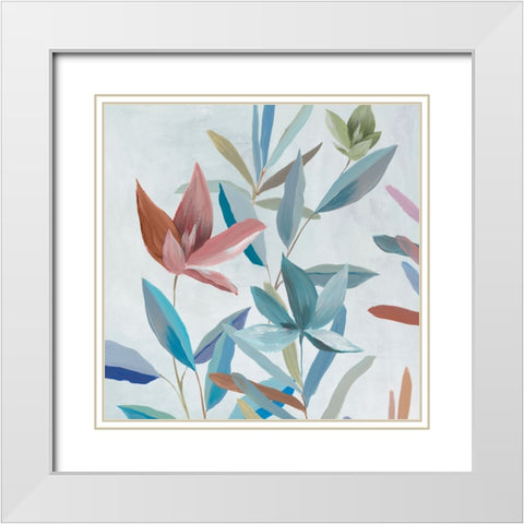 Joyful Blooms II White Modern Wood Framed Art Print with Double Matting by Aria K