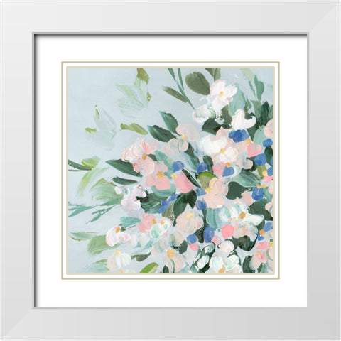 Enchanted Blooms I White Modern Wood Framed Art Print with Double Matting by Aria K