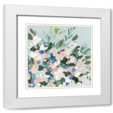 Enchanted Blooms II White Modern Wood Framed Art Print with Double Matting by Aria K