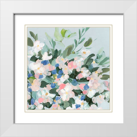 Enchanted Blooms II White Modern Wood Framed Art Print with Double Matting by Aria K