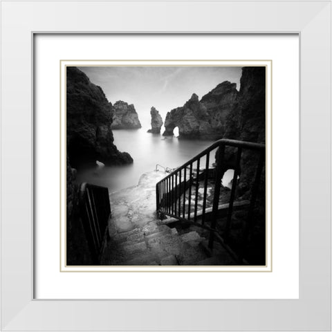 Rocky Beach White Modern Wood Framed Art Print with Double Matting by Praxis Studio