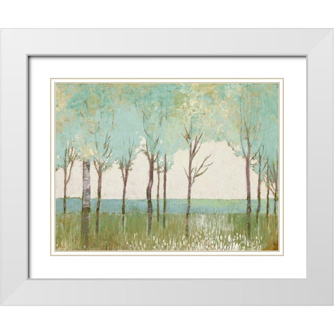 Evergreen Wanderlust I  White Modern Wood Framed Art Print with Double Matting by Del Rizzo, Anthony