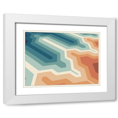 Funky Geo I White Modern Wood Framed Art Print with Double Matting by Peal, Emma