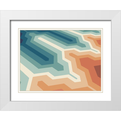 Funky Geo I White Modern Wood Framed Art Print with Double Matting by Peal, Emma