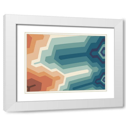 Funky Geo II  White Modern Wood Framed Art Print with Double Matting by Peal, Emma