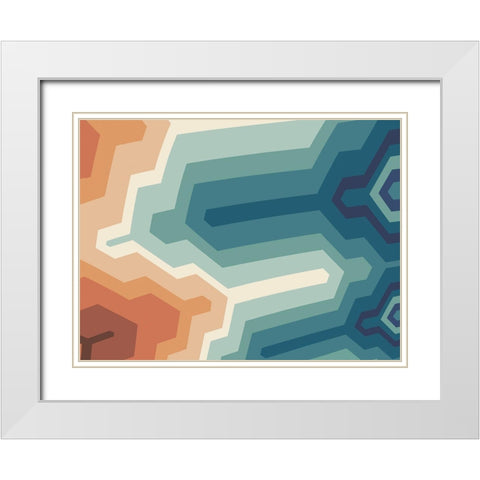 Funky Geo II  White Modern Wood Framed Art Print with Double Matting by Peal, Emma