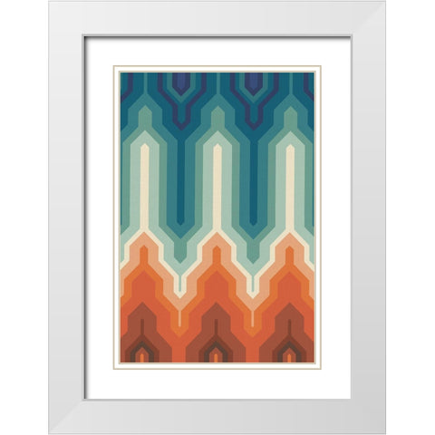 Funky Geo III White Modern Wood Framed Art Print with Double Matting by Peal, Emma