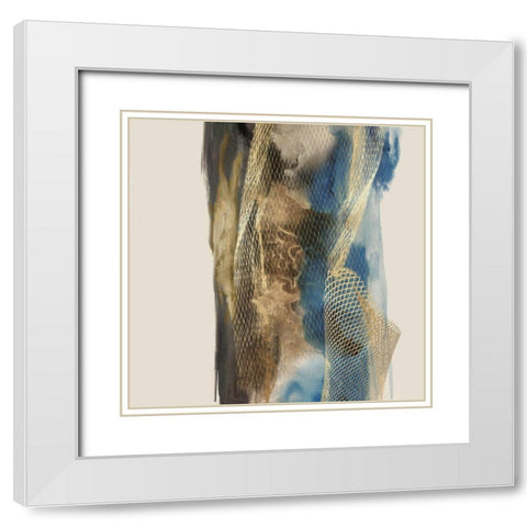 Metalic Lace I  White Modern Wood Framed Art Print with Double Matting by Peal, Emma