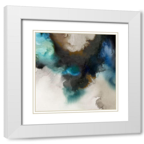 Smoke In Water II White Modern Wood Framed Art Print with Double Matting by Peal, Emma
