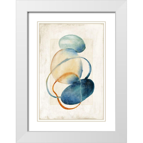 Mid Century Blue  White Modern Wood Framed Art Print with Double Matting by Peal, Emma