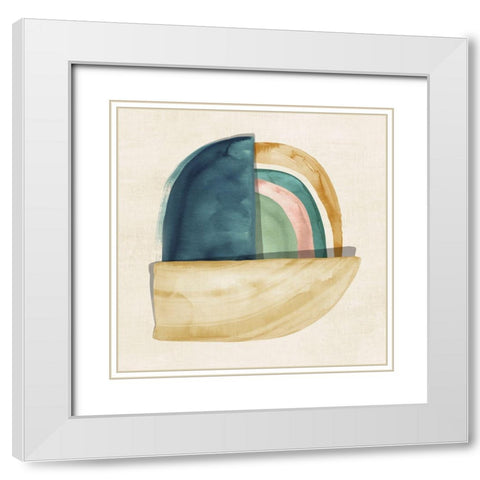 Shape Form I  White Modern Wood Framed Art Print with Double Matting by Peal, Emma