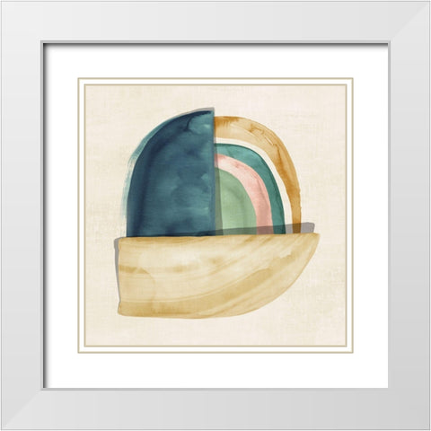 Shape Form I  White Modern Wood Framed Art Print with Double Matting by Peal, Emma