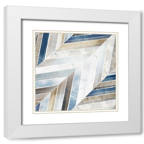 Diagonal Herringbone White Modern Wood Framed Art Print with Double Matting by Peal, Emma