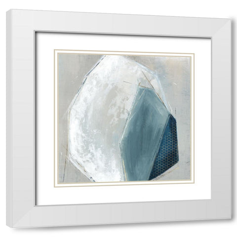 Trio of Blue I White Modern Wood Framed Art Print with Double Matting by Peal, Emma