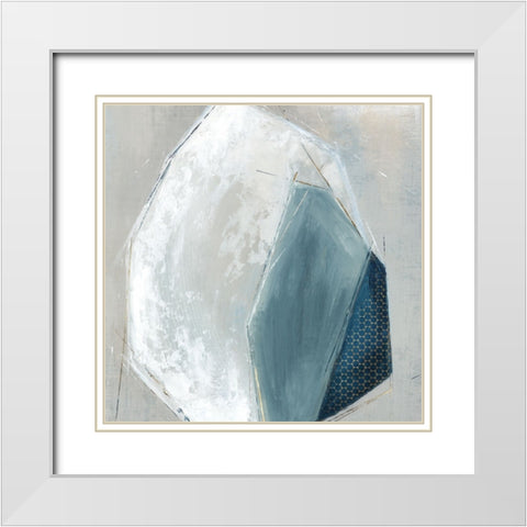 Trio of Blue I White Modern Wood Framed Art Print with Double Matting by Peal, Emma