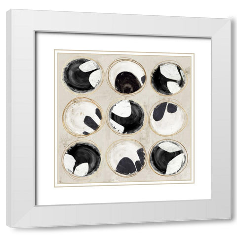 Black and White Tribal White Modern Wood Framed Art Print with Double Matting by Peal, Emma